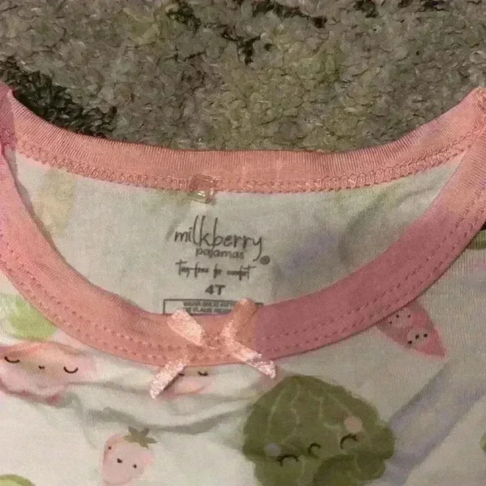 Milkberry bamboo‎ toddler boy pajama set Veggies NWOT size 4T super soft